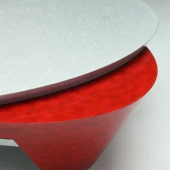 Tavolino da caffè Opus Rosso con piano girevole di Carlo Rampazzi*Sergio Villa Online