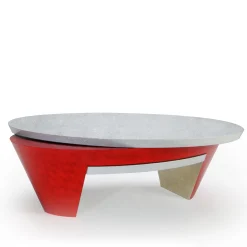Tavolino da caffè Opus Rosso con piano girevole di Carlo Rampazzi*Sergio Villa Online