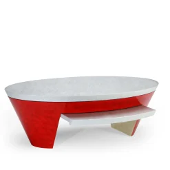 Tavolino da caffè Opus Rosso con piano girevole di Carlo Rampazzi*Sergio Villa Online