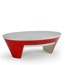 Tavolino da caffè Opus Rosso con piano girevole di Carlo Rampazzi*Sergio Villa Online