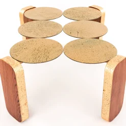 Tavolino da caffè Oromare in pietra lavica oro*Davide Palardi Hot