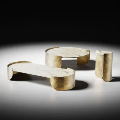 Tavolino da caffè ovale oro Osiris*Encore Italia Best