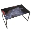 Tavolino da Caffè Rettangolare in Metallo e Fibra di Vetro con Motivo Floreale*Instabilelab Discount