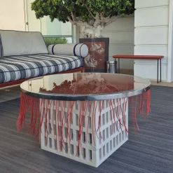 Tavolino da caffè rotondo Mimì in travertino*Chendù Hot