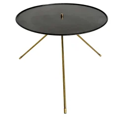 Tavolino da caffè rotondo Tre/quarti in acciaio marrone con luce LED*Renzo Serafini Sale