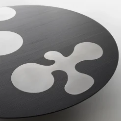 Tavolino da caffè rotondo in Nero e metallo opaco ISOLE 1*Albedo Clearance