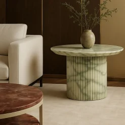 Tavolino da caffè Rullo in onice verde smeraldo di Ashley Gadeova*Giovannozzi Marmi Outlet