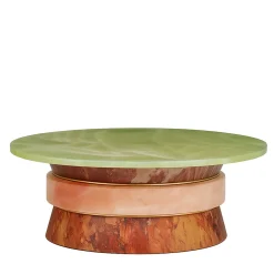 Tavolino da Caffè Sweet Cake in Onice Verde Giada e Rosa di Ashley Gadeova*Giovannozzi Marmi Best