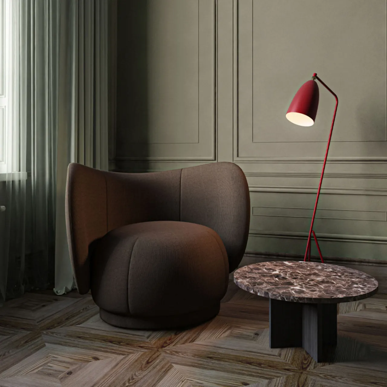 Tavolino da caffè Tinian Dark Emperador e Durmast*Lebanto Online