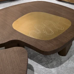 Tavolino da caffè Yang a forma fluida con inlay in ottone*Chiara Provasi Discount