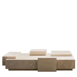 Tavolino da fumo in travertino con finitura satinata DsignincMilano x*FiammettaV Home Collection Clearance