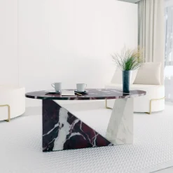 Tavolino Dieus in Marmi Calacatta Oro e Rosso Levanto di Sissy Daniele*Dimarmo New