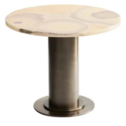 Tavolino Drum in bronzo e onice verde caffè*Matlight Milano Discount