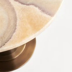 Tavolino Drum in bronzo e onice verde caffè*Matlight Milano Discount