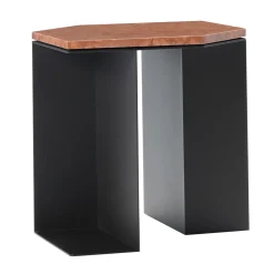 Tavolino esagonale Alcubo in metallo e rosso Verona di A. Saporito*V.L. Lavorazioni In Ferro Outlet