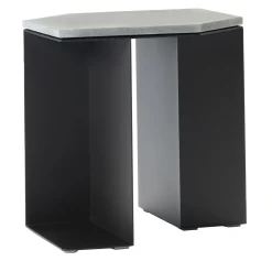 Tavolino esagonale Alcubo in metallo e pietra di Antonio Saporito*V.L. Lavorazioni In Ferro Hot