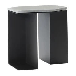 Tavolino esagonale Alcubo in metallo e pietra di Antonio Saporito*V.L. Lavorazioni In Ferro Hot