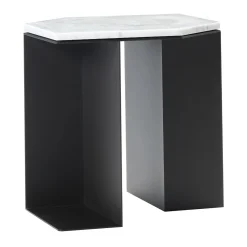 Tavolino esagonale Alcubo in metallo e Carrara di Antonio Saporito*V.L. Lavorazioni In Ferro Outlet