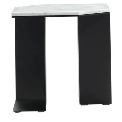 Tavolino esagonale Alcubo in metallo e Carrara di Antonio Saporito*V.L. Lavorazioni In Ferro Outlet