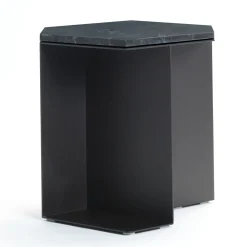 Tavolino esagonale Alcubo in metallo e Marquinia di A. Saporito*V.L. Lavorazioni In Ferro Hot