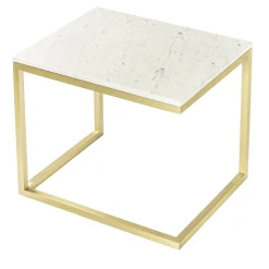 Tavolino Esopo bianco e ottone di Antonio Saporito*V.L. Lavorazioni In Ferro Hot