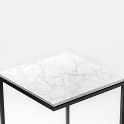 Tavolino Esopo in ferro e marmo di Carrara di Antonio Saporito*V.L. Lavorazioni In Ferro Outlet