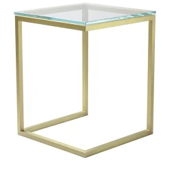 Tavolino Esopo in ottone e vetro di Antonio Saporito*V.L. Lavorazioni In Ferro Hot