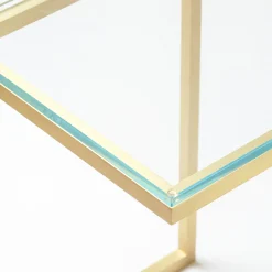 Tavolino Esopo in ottone e vetro di Antonio Saporito*V.L. Lavorazioni In Ferro Hot