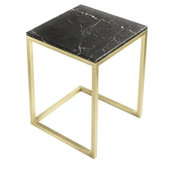 Tavolino Esopo in ottone e marmo nero di Antonio Saporito*V.L. Lavorazioni In Ferro Clearance