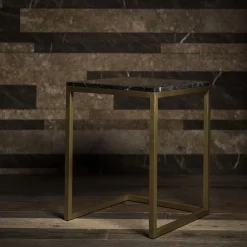 Tavolino Esopo in ottone e marmo nero di Antonio Saporito*V.L. Lavorazioni In Ferro Clearance