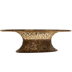 Tavolino Goldenart in vetro e metallo dorato*IDL Online