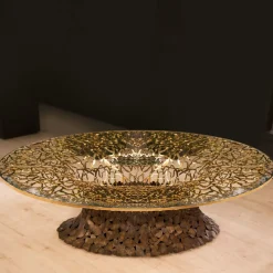 Tavolino Goldenart in vetro e metallo dorato*IDL Online