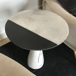 Tavolino in ceramica Raku bianco e nero #2*LDB Ceramiche New