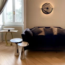 Tavolino in ceramica Raku bianco e nero #2*LDB Ceramiche New