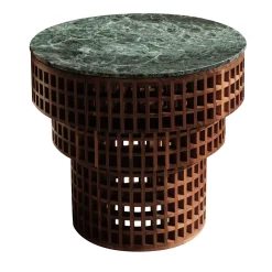 Tavolino in Noce e Marmo Verde Alpi della Collezione Carabottino in Edizione Limitata*Medulum Best