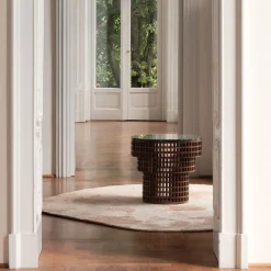 Tavolino in Noce e Marmo Verde Alpi della Collezione Carabottino in Edizione Limitata*Medulum Best