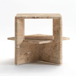 Tavolino in travertino Plus+Doble di Antonio Saporito*V.L. Lavorazioni In Ferro Online
