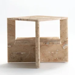 Tavolino in travertino Plus+Doble di Antonio Saporito*V.L. Lavorazioni In Ferro Online