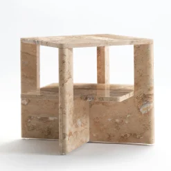 Tavolino in travertino Plus+Doble di Antonio Saporito*V.L. Lavorazioni In Ferro Online