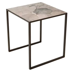 Tavolino Laterale in Metallo e Fibra di Vetro con Motivo Floreale*Instabilelab Best