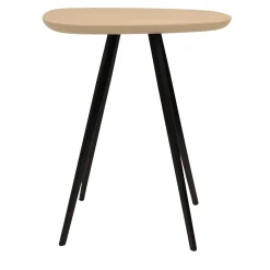 Tavolino Laterale Lulo in Frassino Naturale e Metallo Nero*TrabA' Discount