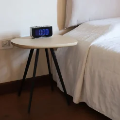 Tavolino Laterale Lulo in Frassino Naturale e Metallo Nero*TrabA' Discount