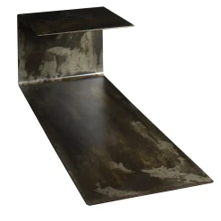 Tavolino Laterale Terra in Acciaio Grigio con Luce LED*Renzo Serafini Hot