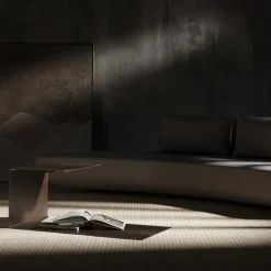 Tavolino Laterale Terra in Acciaio Grigio con Luce LED*Renzo Serafini Hot