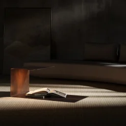 Tavolino Laterale Terra in Acciaio Grigio con Luce LED*Renzo Serafini Hot