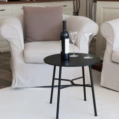 Tavolino Laterale Yuki in Metallo Nero di EP Studio*TrabA' Discount