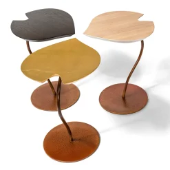 TAVOLINO LEAF CON TOP IN ROVERE SBIANCATO*VGnewtrend Clearance