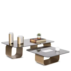 Tavolino Maiz in vetro e acciaio*FROMM. Discount