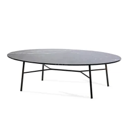 Tavolino ovale Yuki con piano in marquinia nera # 1 di Ep Studio*TrabA'