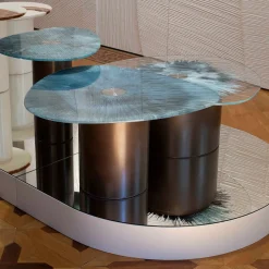 Tavolino piccolo Marea con piano in vetro temperato*Atelier Frigerio Mirva Outlet